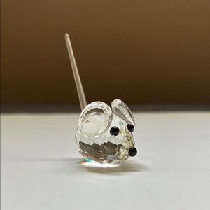 Swarovski Crystal Mouse with Wire Spring Tail Mini Figurine